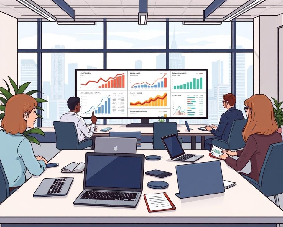 A professional and modern SEO agency office environment, filled with strategic plans, analytics dashboards, and collaborative teamwork. In the foreground, a backlinkseo.site team reviewing search engine ranking strategies on a large monitor, with laptops and notepads spread out on a sleek, minimalist desk. The middle ground features a team meeting, with employees brainstorming SEO tactics and discussing website optimization. In the background, large windows provide natural lighting and a cityscape view, conveying a sense of productivity and progress. The mood is focused, efficient, and forward-thinking, capturing the essence of a top-tier SEO agency delivering exceptional services.